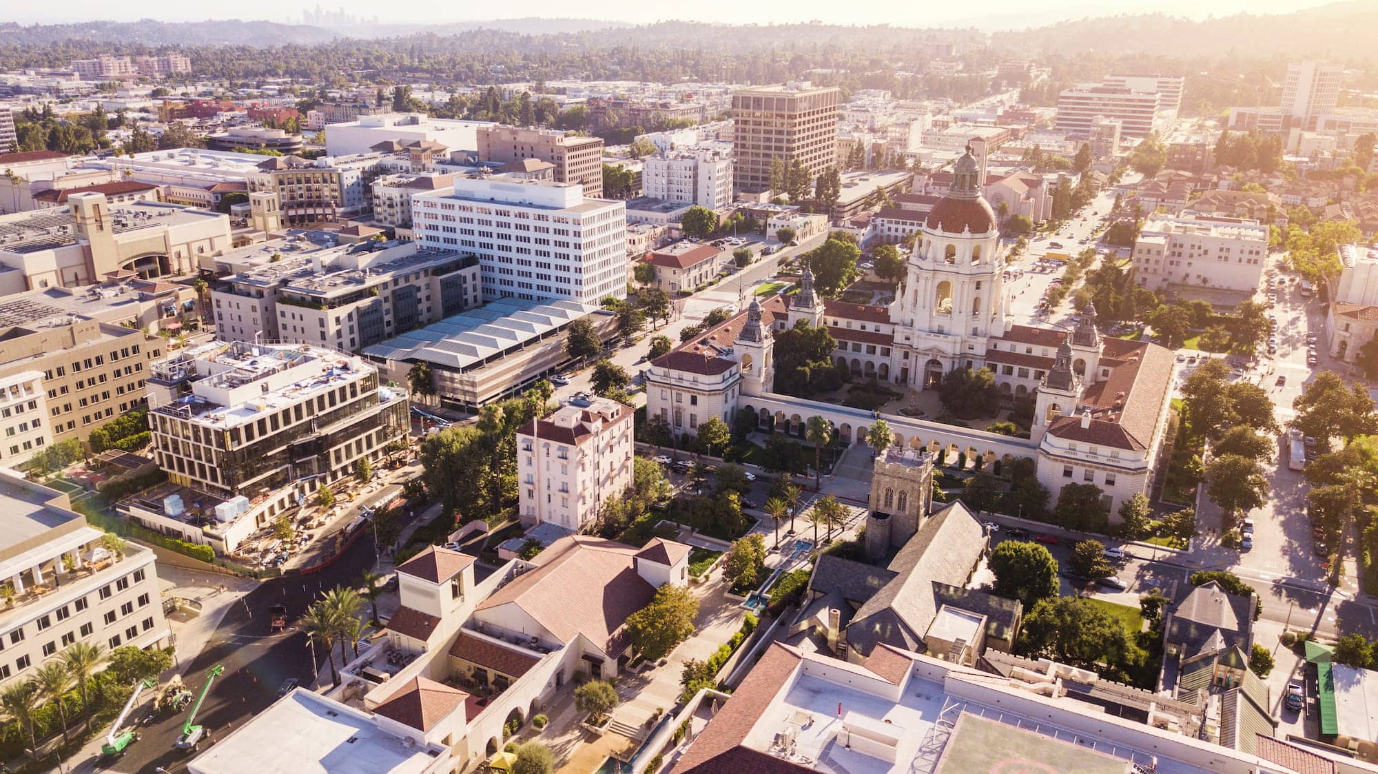 Arial view of Pasadena California